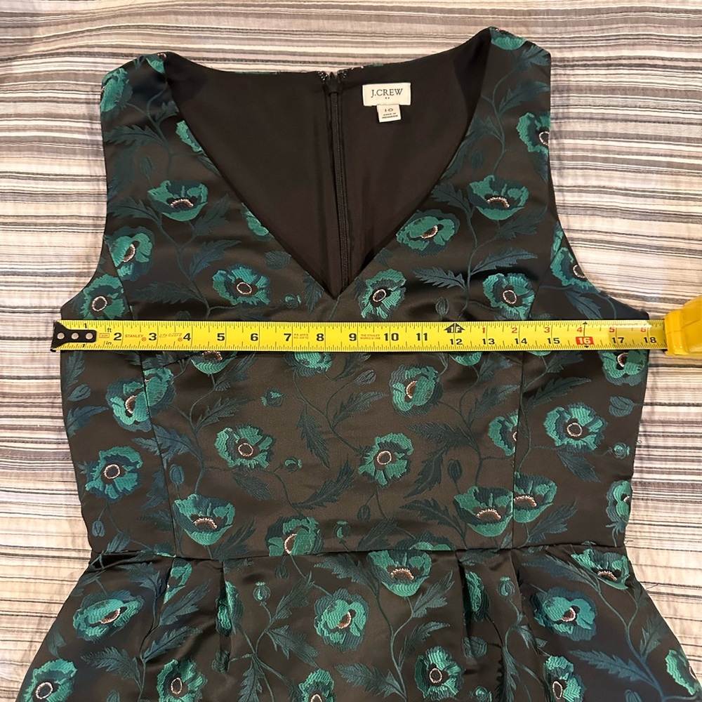 J. Crew Dark Green Patterned Dress - Picture 4 of 4